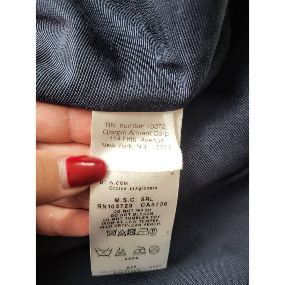 Giorgio Armani Womens Suit Jacket Blazer Blue Polka Dot Long Sleeve Pockets 46 - Picture 7 of 10
